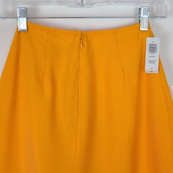 NWT Aritzia Wilfred Autier Tuscan Sun Midi Skirt 00 Yellow Ruffle - Picture 5 of 11